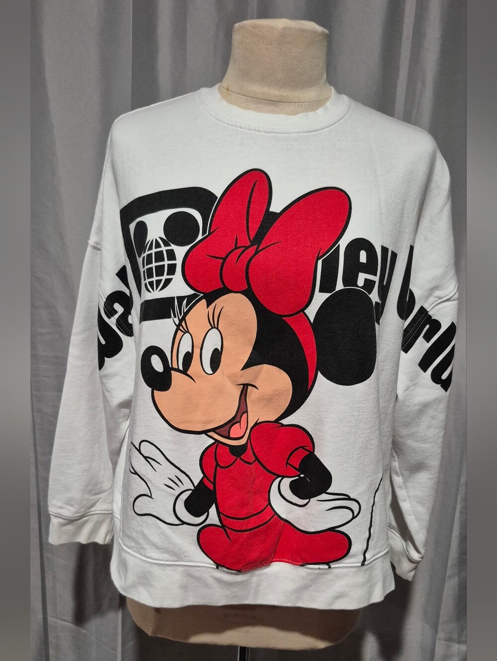 Disney Minnie Graphic Crewneck Sweatshirt - White & Red